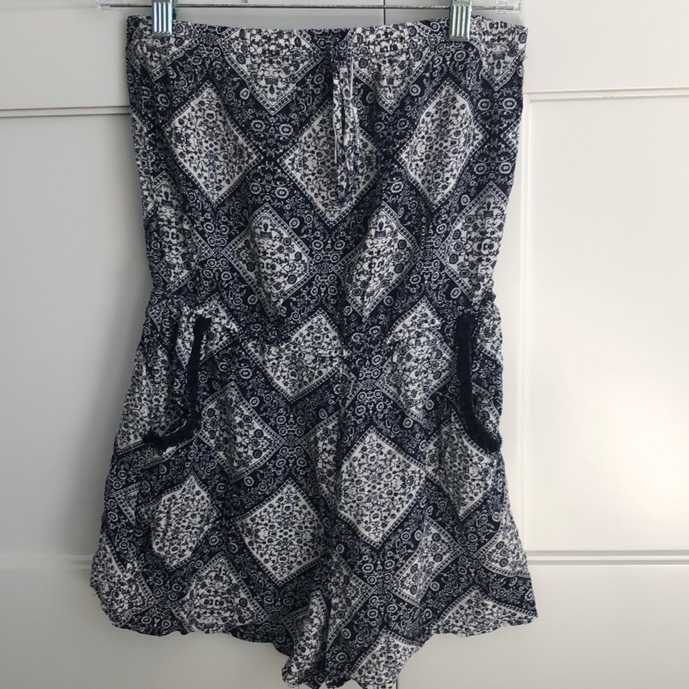 Printed Strapless Jumpsuit